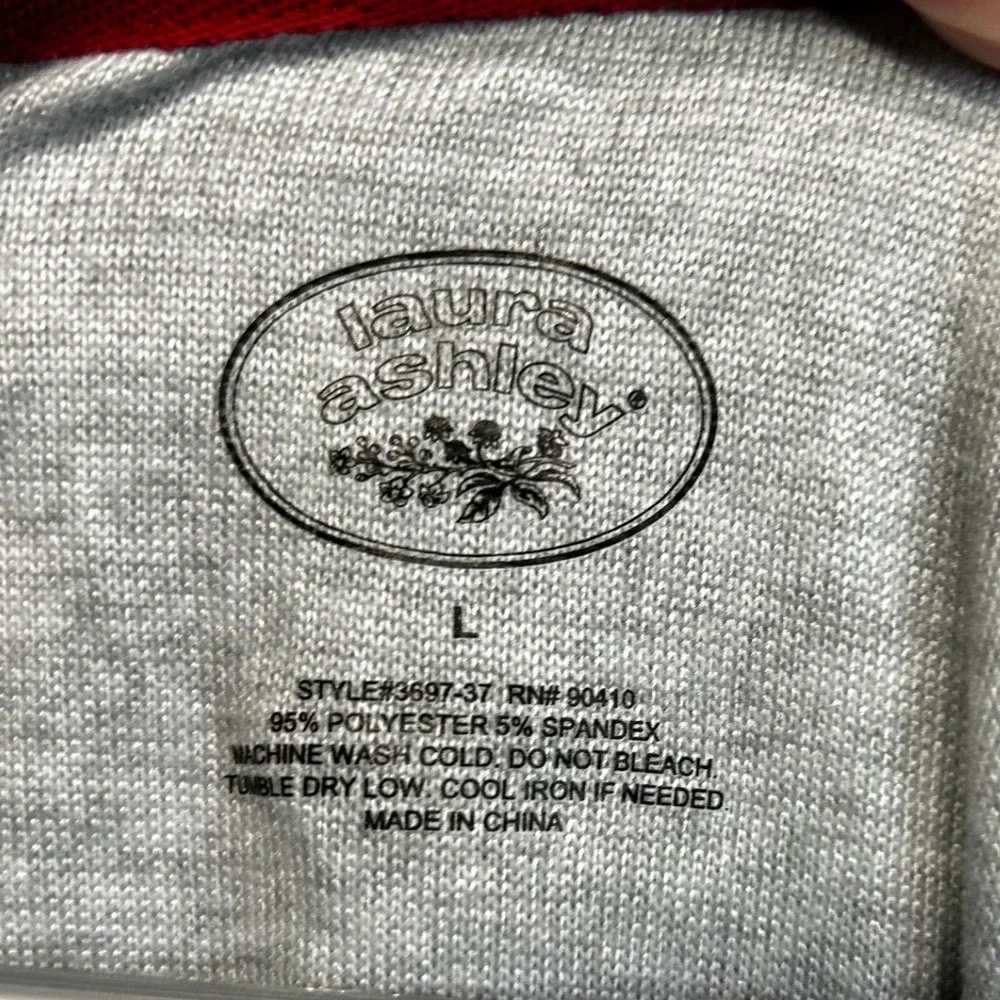 Laura Ashley Womens Gray Snowman Cardinal Long Sleeve Pajama‎ Top Shirt Large